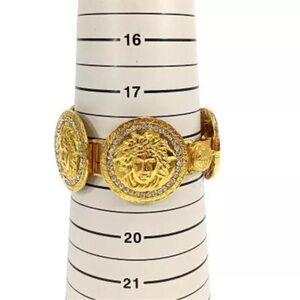 GIANNI VERSACE Gold Plated Medusa & Rhinestone Bracelet